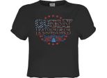 Amplified - Top Corto "Stars And Stripes"" Da Donna GD2926 (L) (Charcoal)"