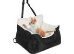 Hengda Seggiolino Auto Per Cani Robusto Seggiolino Auto Per Cani Di Piccola Taglia - Impermeabile Seggiolino Auto Per Cani Patchwork Bianco E Nero Per Sedili Posteriori E Anteriori