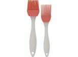 Set Di Due Pennelli Da Pasticceria Excellent Houseware, Silicone/Plastica, 20/17 Cm, Rosso