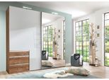 SchwebetüRenschrank Wimex, Weiß (Weiß Lackiert, Plankeneiche), B:200Cm, SchräNke, SchwebetüRenschrank