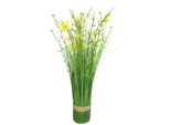 Kunstpflanze I.Ge.A. "KüNstlicher Grasbund Mit BlüTen", Gelb, B:15Cm H:45Cm L:15Cm, Kunststoff, Kunstpflanzen, Kunstpflanze, Grasbusch Deko Kunstblumen Kunstgras GrüNpflanze GräSer SträUcher