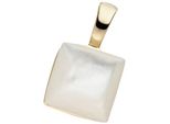 KettenanhäNger Jobo "AnhäNger Mit Perlmutt-Einlage", Gold (Goldfarben, Weiß), SchmuckanhäNger, Damen, Silber 925 (Sterlingsilber), KettenanhäNger, 925 Silber Vergoldet