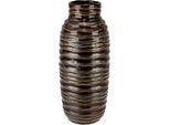 Dekovase I.GE.A. Vase aus Keramik, braun, B:12cm H:29cm, Keramik, Vasen, Dekovase Blumenvase Modern für Tischdeko Tischvase Deko Trockenblume