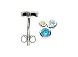 Paar Ohrstecker Jobo "Ohrringe Mit 6 Bunten Zirkonia", Silber (Silber 925, Blau), Ohrringe, Damen, Silber 925 (Sterlingsilber), 925 Silber Rhodiniert