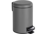 Kosmetikeimer WENKO Leman, grau, B:17cm H:25cm T:22,5cm, Stahl, Mülleimer, Kosmetikeimer