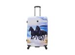Koffer Saxoline "Horse", Gr. B/H/T: 51Cm X 78Cm X 28Cm, Bunt (Schwarz, Mehrfarbig), Polyester, Koffer, Mit Praktischem Tsa-Zahlenschloss