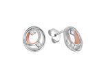 Paar Ohrstecker Vivance "925/- Sterling Silber Rhodiniert Und Rosé Vergoldet Zirkonia", Bunt (Mehrfarbig, Weiß), Ohrringe, Damen, One-Size, Silber 925 (Sterlingsilber)