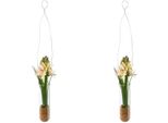 Kunstblume Creativ Green "Hyacinthe In HäNgevase", Bunt, B:4Cm H:35Cm, Kunststoff, Kunstpflanzen