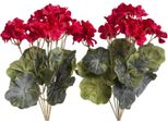 Kunstblume BOTANIC-HAUS "Geranienbusch", Rot, B:22Cm H:37Cm T:22Cm Ø:22Cm, Kunststoff, Kunstpflanzen
