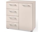 Kombikommode "Henderson", Beige (Champagner), B:80Cm H:81Cm T:42Cm, Holzwerkstoff, Set One By Musterring, Sideboards, Kombikommode, Mit 1 TüR Und 4 Schubladen Inkl. Selbsteinzug Und DäMpfung