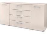 Kombikommode "Henderson", Beige (Champagner), B:160Cm H:81Cm T:42Cm, Holzwerkstoff, Set One By Musterring, Sideboards, Kombikommode, Mit 2 TüRen Und 4 Schubladen Inkl. Selbsteinzug Und DäMpfung