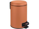 Kosmetikeimer WENKO Leman, orange (terrakotta, schwarz), B:17cm H:25cm T:22,5cm, Stahl, Mülleimer, Kosmetikeimer, 3 Liter, BxTxH: 17x22,5x25 cm