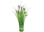 Kunstpflanze I.Ge.A. "KüNstlicher Grasbund Mit BlüTen", Lila (Violett), B:15Cm H:45Cm L:15Cm, Kunststoff, Kunstpflanzen, Kunstpflanze, Grasbusch Deko Kunstblumen Kunstgras GrüNpflanze GräSer SträUcher