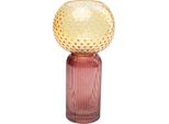 Tischvase KARE DESIGN Vase Marvelous Duo Gelb Lila 31cm, gelb, B:15cm H:30,5cm T:15cm, Glas, Vasen