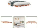 The Living Store Letto In Pallet Marrone Cera 140X200 Cm In Legno Di Pino Massiccio