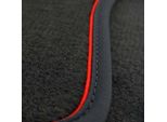 Tappetini Adatti Per Vw Polo V 5 (6R, 6C) Tappetini In Velours Tappeti Premium Per Auto 4 Pezzi Banda Nera Assetto Rosso