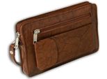 Drachenleder Borsa Da Polso Da Uomo In Vera Pelle Marrone 20X12X4 - Incluso Ciondolo A Forma Di Fata D2OTJ502C