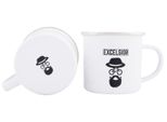 Excelsior Tazza Smaltata 300Ml Bianco/Cromo Bordo Bianco