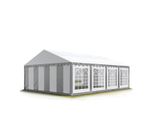 Toolport Tendone Per Feste 5X8 M Pvc Grigio-Bianco 100% Impermeabile Tendone Da Esterno Tenda Party