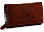 Money Maker Rfid Blocker Portafoglio Da Cameriere In Vera Pelle Marrone 15,5X3X9,5 Cm D2OPJ704N