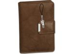 Money Maker Portafoglio Da Donna In Vera Pelle Marrone 13X3X9Cm - Incluso Ciondolo A Forma Di Fata D2OPJ701C
