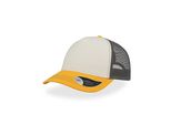 Atlantis Rcan | Rapper Canvas Cap, 5-Panel-Mesh-Cap - Colore: Bianco/Oro/Grigio Scuro - Taglia: Unica