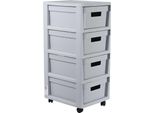 Curver Infinity Scaffale Su Ruote 4X11L Grigio Chiaro