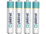 Platinet, Confezione Di 4 Batterie Alcaline Aaa 1200Mah LR03 1,5V,