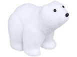 Orso Polare Di Peluche Per La Decorazione Della Tavola Di Natale Bianco-Nero 10 Cm - Taglia Unica
