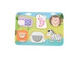 Classic World Puzzle Blocks Puzzle Per Bambini Animali Abbinamenti Colore Forme Di Apprendimento 6 Pezzi.