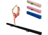 Trave Di Equilibrio Costway 210 Cm, Trave Per Ginnastica Pieghevole, Trave Di Equilibrio Caricabile Fino A 70 Kg, Trave Portatile Con Maniglie Per Il Trasporto, Trave Di Equilibrio Per Ginnastica In Casa (Nero)