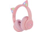 Cuffie Bluetooth Senza Fili Con Orecchie Di Gatto - Cuffie Per Bambini Con Luce Led - Cuffie Bluetooth - Cuffie Senza Fili - Cuffie Per Bambini - Rosa - Imoshion