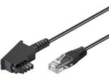 Goobay 60661 Cavo Router Dsl/Vdsl, 30 M, Nero - Conduttore In Rame (Cu), Spina TAE-F > Spina RJ45 (8P2C)
