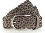 Vanzetti Pelle Cintura Braided Women's Leather Belt W80 Taupe Grigio