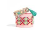 Kit Di Artigianato Braccialetti A Punto Croce In Rosa, A Partire Da 6 Anni, Materiale E Istruzioni Inclusi