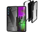 Custodia Ibrida Clear 360 Gradi Per Samsung Galaxy S23, Protezione Full-Cover, Nero