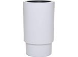 Vivanno Vaso Da Fiori In Vetroresina Escada Rotondo, Bianco Opaco - 35X60 Cm