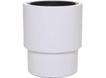 Vivanno Vaso Da Fiori In Vetroresina Escada Rotondo, Bianco Opaco - 35X40 Cm