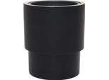 Vivanno Vaso Da Fiori In Vetroresina Escada Rotondo, Nero Opaco - 35X40 Cm