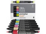 Winsor & Newton Pennello E Scalpello Per Marcatori, 6 Pezzi Toni Medi