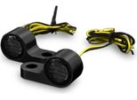 Indicatore Led Colorato Con Alloggiamento In Alluminio Per Raccordi Al Manubrio Nero Tipo4