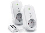 Bearware Prese Di Corrente Radiocomandate Dimmerabili - Set Con Telecomando - Set Di 2 Per Uso Interno Interno + 1 Telecomando - Presa Di Corrente
