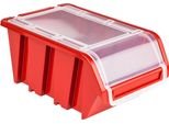 20 X Scatola Di Stoccaggio In Plastica Impilabile Scatola Di Smistamento Con Coperchio 100X155X70 Rosso