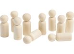 Eduplay 370124 Persone Di Legno Piccole Ø 1,6 X 4,2 Cm (Confezione Da 10)