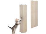 2.02 Set Di 2 Tiragraffi Per Gatti Con 2 Lati - Circa 80 X 27,5 Cm - Sisal Naturale Con Peluche