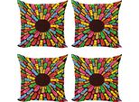 Abakuhaus Set Di Federe Per Cuscini Flip Flops (4 Pezzi), Slippers Mandala, Stampa Digitale Moderna Su Entrambi I Lati, 40 Cm X 40 Cm, Multicolore
