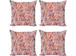 Abakuhaus Set Di Federe Astratte (4 Pezzi), Flow Splash, Stampa Digitale Moderna Su Entrambi I Lati, 45 Cm X 45 Cm, Multicolore