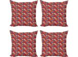 Abakuhaus Set Di Federe Marocchine (4 Pezzi), Oriental Wellig Natur, Stampa Digitale Moderna Su Entrambi I Lati, 40 Cm X 40 Cm, Multicolore