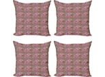Abakuhaus Set Di Federe Marocchine (4 Pezzi), Ispirate Alla Natura, Curve, Moderne, Stampa Digitale Su Entrambi I Lati, 45 Cm X 45 Cm, Multicolore