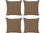 Abakuhaus Set Di Federe Astratte (4 Pezzi), Polygonal Vivid Interconnesse, Stampa Digitale Moderna Su Entrambi I Lati, 60 Cm X 60 Cm, Multicolore